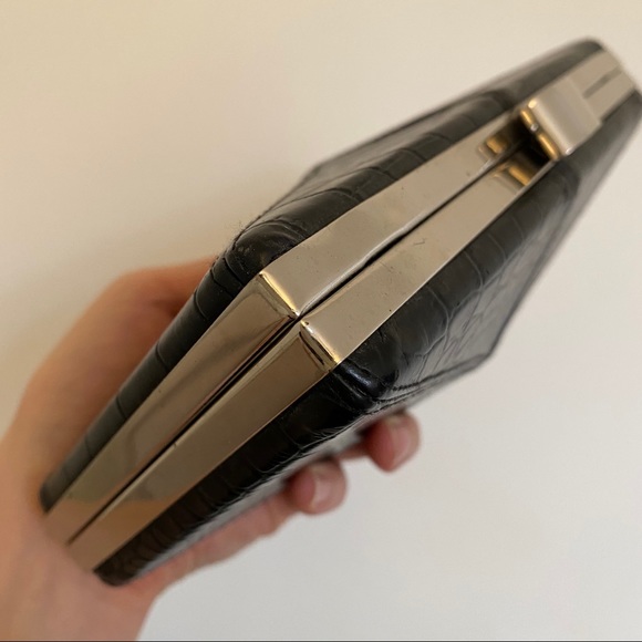 Faceted Vegan Leather Clutch - Picture 3 of 5